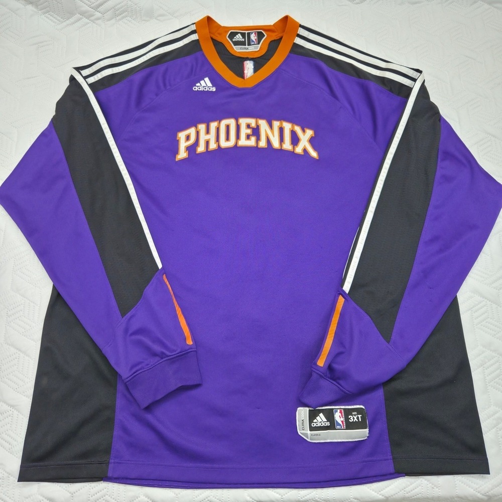 Adidas Phoenix Suns NBA Shooting‎ Shirt Mens 3XT Purple Black Long Sleeve Warmup